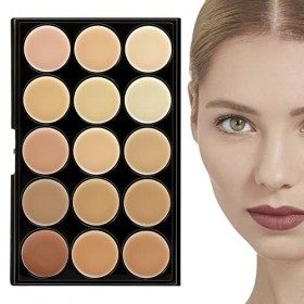 Boobeen 15 Colors Foundation Concealer Palette Cover Dark Circles&Blemish, Cream Contour 3D Face Creator, Tone Corrector