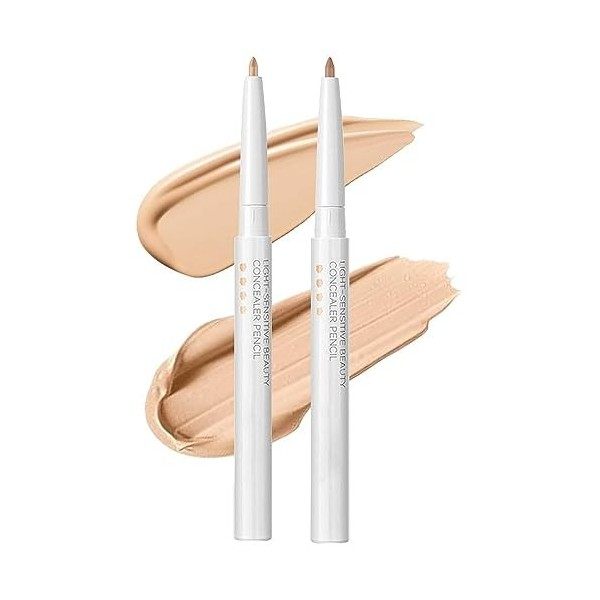 Multifunctional Concealer Stick, Light Sensitive Beauty Concealer Pencil, Eye Concealer Pen for Dark Circles, Waterproof Conc