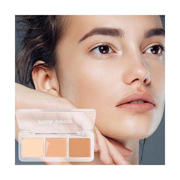 Correcteur de couleur, Highlight Contour 3 Couleurs Palette Crème, Maquillage de teint uniforme multi-usage pour un usage quo