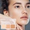 Correcteur de couleur, Highlight Contour 3 Couleurs Palette Crème, Maquillage de teint uniforme multi-usage pour un usage quo