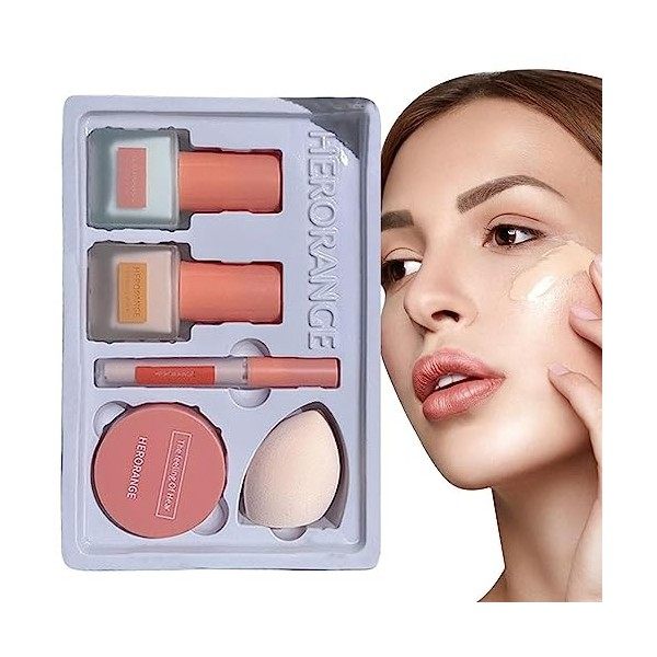 Kit de maquillage pour le visage Primer - Trousse de maquillage avec fond de teint | Correcteur de couverture complet pour le