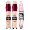 2 x Maybelline New York Correcteur Liquide Le portail dâge avec baies de Gogli Couleurs 02 Nudes et 01 Light + 1 Mascara Vol