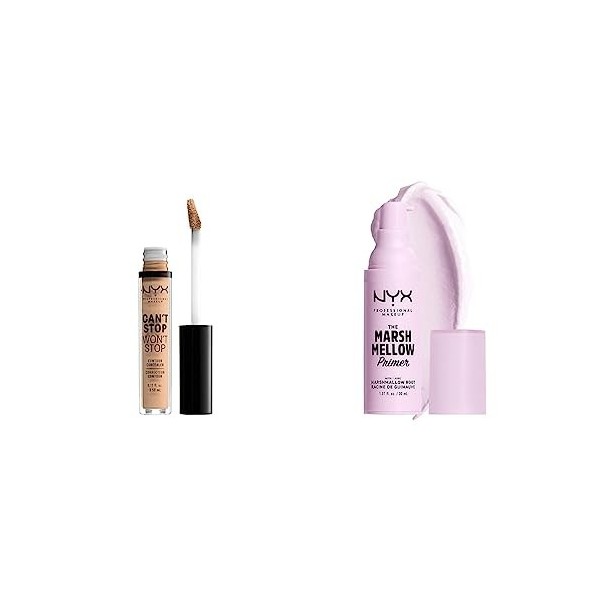 NYX Professional Makeup Anti-Cernes, Correcteur, Contouring, Teinte : Caramel & Base de Maquillage pour Teint Lisse et Unifor