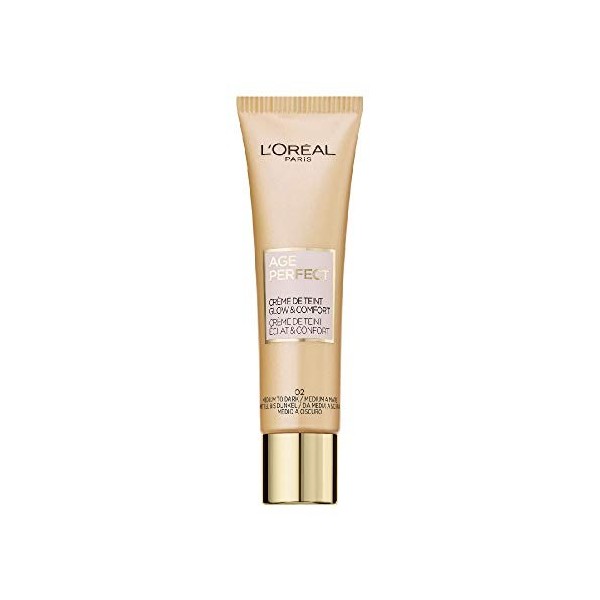 LOréal Paris Age Perfect Crème de Jour Teintée Moyenne à Sombre Hydratante pour Peaux Sèches et Matures 30 ml