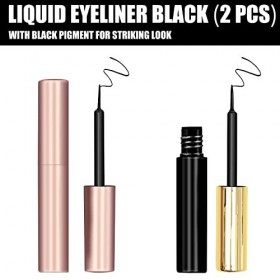 Eyeliner Noir Waterproof, YooNoya Eyeliner Liquide, Eyeliner Magnétique pour Faux Cils, Séchage Rapide, Pointe Précise, Appli