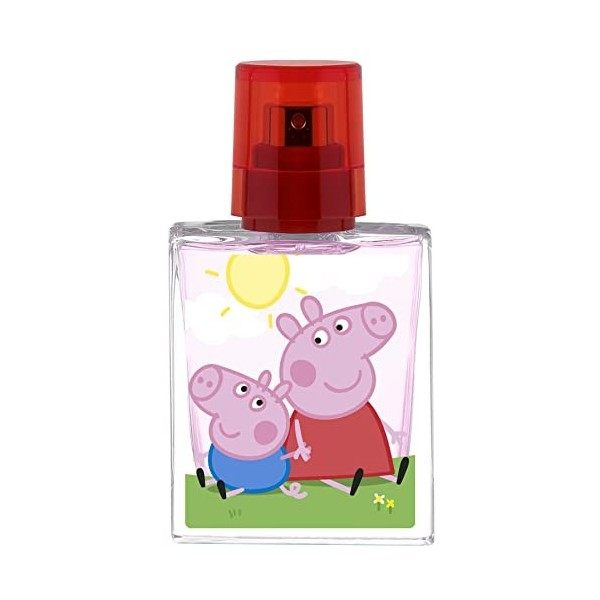 Peppa Pig Parfum pour enfant en verre avec motif Peppa Pig et son frère George, Eau de toilette 30 ml 