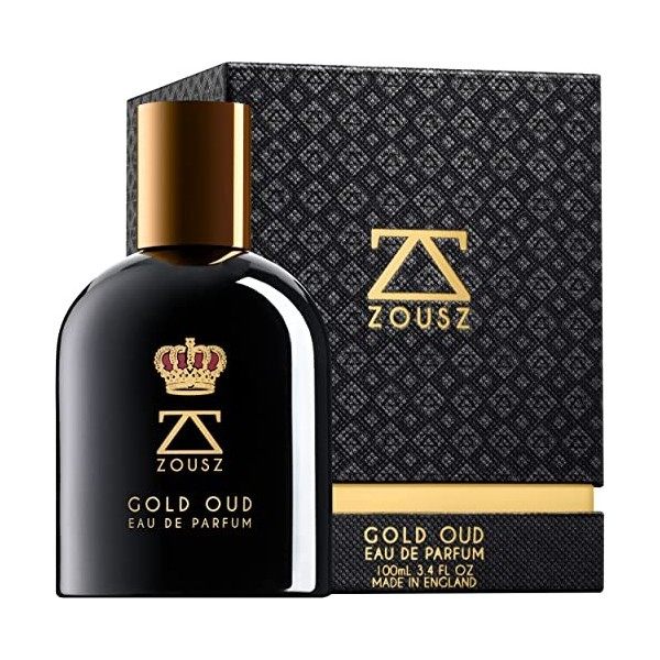 ZOUSZ │ Eau de parfum Gold Oud │ Parfum de bois de oud terreux, avec framboise, cannelle et musc doux, un parfum riche et cap