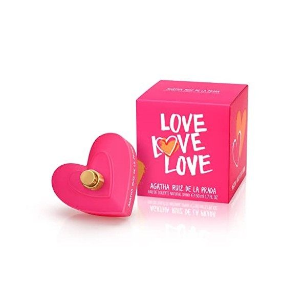 Agatha Ruiz de la Prada Perfumes - Love Love Love, Eau de Toilette pour Femme - Longue Durée - Parfum charmant, ludique et mo