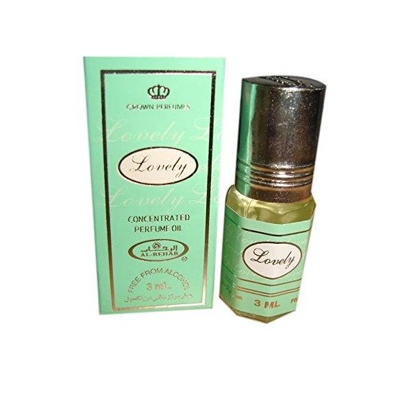 Huile Parfumée LOVELY 3 ml, Oud Arabe 100% Huile Sans Alcool Musc Halal Pour Homme et Femme Attar Longue Durée, Flacon Roll-o