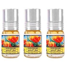 Huile Parfumée BAKHOOR 3 ml, Oud Arabe 100% Huile Sans Alcool Musc Halal Pour Homme et Femme Attar Longue Durée, Flacon Roll-