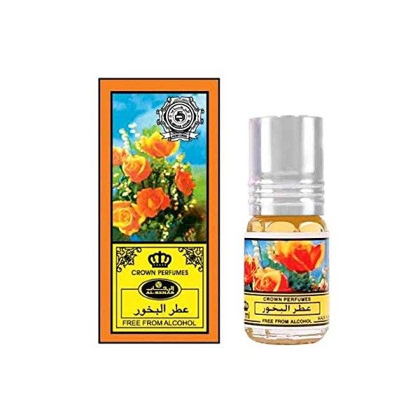 Huile Parfumée BAKHOOR 3 ml, Oud Arabe 100% Huile Sans Alcool Musc Halal Pour Homme et Femme Attar Longue Durée, Flacon Roll-