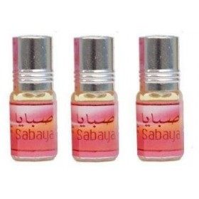 Huile Parfumée SABAYA 3 ml, Oud Arabe 100% Huile Sans Alcool Musc Halal Pour Homme et Femme Attar Longue Durée, Flacon Roll-o