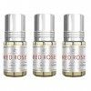 Huile Parfumée RED ROSE 3 ml, Oud Arabe 100% Huile Sans Alcool Musc Halal Pour Homme et Femme Attar Longue Durée, Flacon Roll