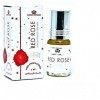 Huile Parfumée RED ROSE 3 ml, Oud Arabe 100% Huile Sans Alcool Musc Halal Pour Homme et Femme Attar Longue Durée, Flacon Roll