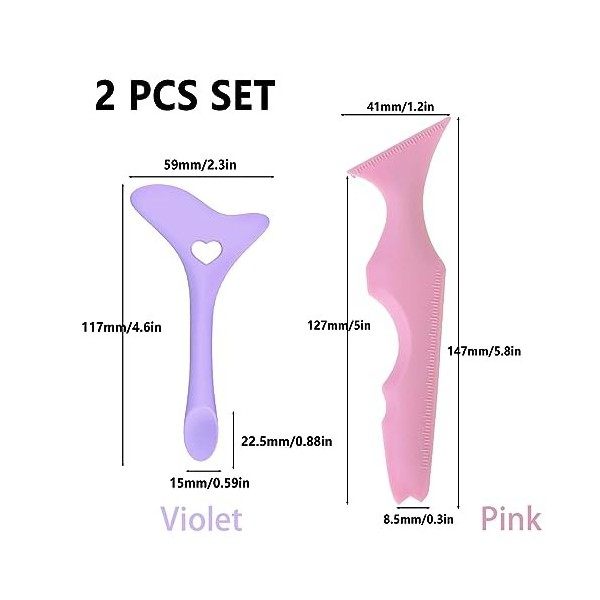 SVOCK Aide Trait Eyeliner, 2Pcs Pochoir Eyeliner, Règle de Beauté en Silicone, Silicone Eyeliner Stencils, Pochoir Eyeliner Y