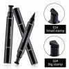 Erinde 2 Pack 2 in 1 Eyeliner Stamp Winged Cat Eye Stamp Waterproof Liquid Eyeliner Pencil Durable and Smudge-proof Eyeliner 