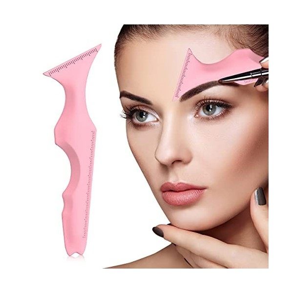 Darryy Règle de Beauté en Silicone, 5 en 1 Aide au Maquillage, Pochoir Eyeliner Yeux Réutilisable, Pochoir Maquillage Convien