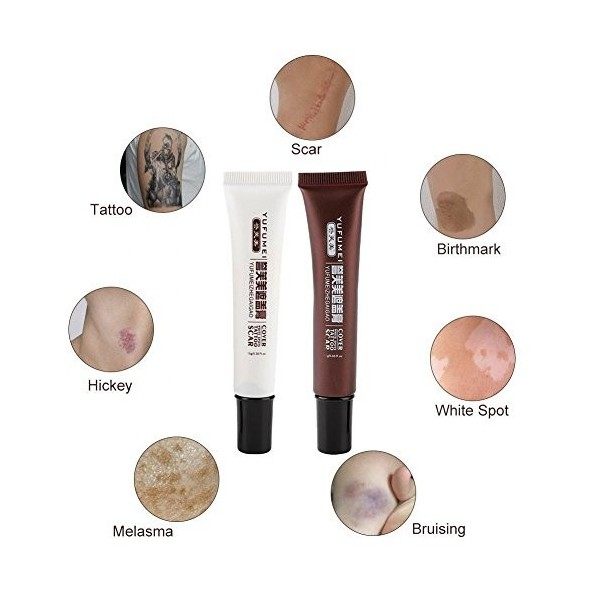 Yotown Concealer De Tatouage, Anti-Cernes Pleine Couverture, Professionnel Imperméable À LEau Cacher Les Taches Masque Maqui