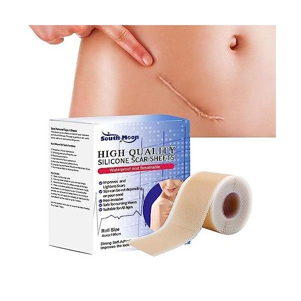 Feuilles de cicatrice en silicone | Ruban en silicone respirant pour enlever les cicatrices | Multifonctionnel peau cicatrice