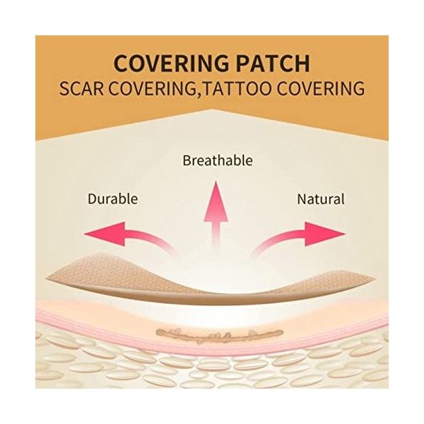 2 Boîtes Dautocollants de Couverture de Cicatrice pour Hommes et Femmes, Patch Dissimulant les Défauts de Tatouage sans Late