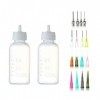 CAILI Bouteille en plastique de tatouage,Tip Precision Applicateur Set bouteilles Contient 2 bouteilles applicateurs vides av