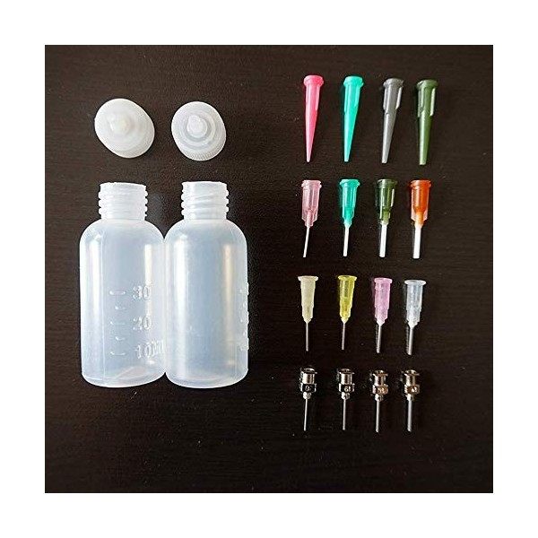 CAILI Bouteille en plastique de tatouage,Tip Precision Applicateur Set bouteilles Contient 2 bouteilles applicateurs vides av