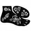 Tattoo Pochoir modèle fleurs Designs s419r pour corps et rechnten Pied pour Henna Glitter Aérographe Tattoo Convient