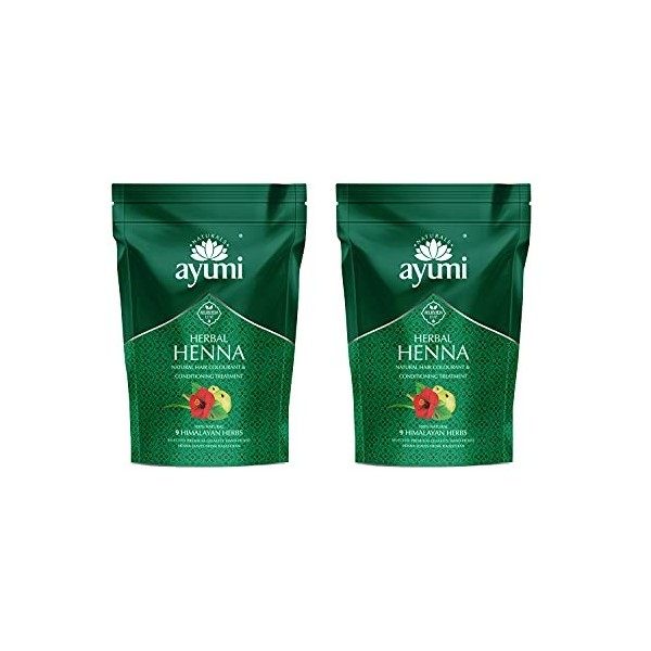 Ayumi, Herbal Henna, with 9 Himalayan Herbs, Conditioning Treatment, 2 x 150g