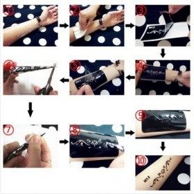 Mehndi Tatouage Pochoir pour la main Mehndi Tatouages au henné s106 - à usage unique - pour tatouage au henné, tatouage paill