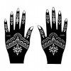 Mehndi S145 Lot de 2 pochoirs pour tatouage des mains