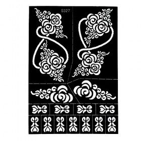 Soraja 3 Lot de 3 planches de pochoirs pour tatouages corporels au henné Notice français non garanti 