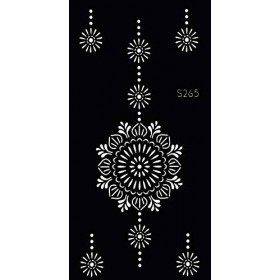 TATTOO XS265 Pochoir design henné pour peinture corporelle