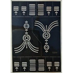 Keena 3 Lot de 3 grands pochoirs de tatouage Motif henné