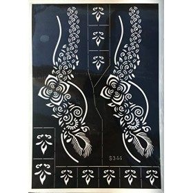Pochoir Tattoo Body Art Mehndi henné Designs Usage Unique S344 pour Henna Glitter Aérographe Tattoo Convient