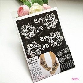 Tattoo Body Art Pochoir Fleurs Designs S 325 pour bras schulder jambe pied corps – Convient pour Henna Glitter Aérographe Tat