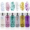 6 Bottle Paillettes Visage,Glitter Body Gel,Paillette Maquillage,Paillettes Corps, Mermaid Sequins Body Glitter,pour Festival