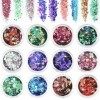 Giantree paillettes pour le visage corps, 12 couleurs hex visage paillettes set visage ongles cheveux corps paillettes access