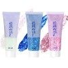 URAQT 3PCS Gel Paillettes Visage, 50ml Paillettes Visage, Maquillage Paillette Paillettes Corps, Paillette Gel Liquide, Merma