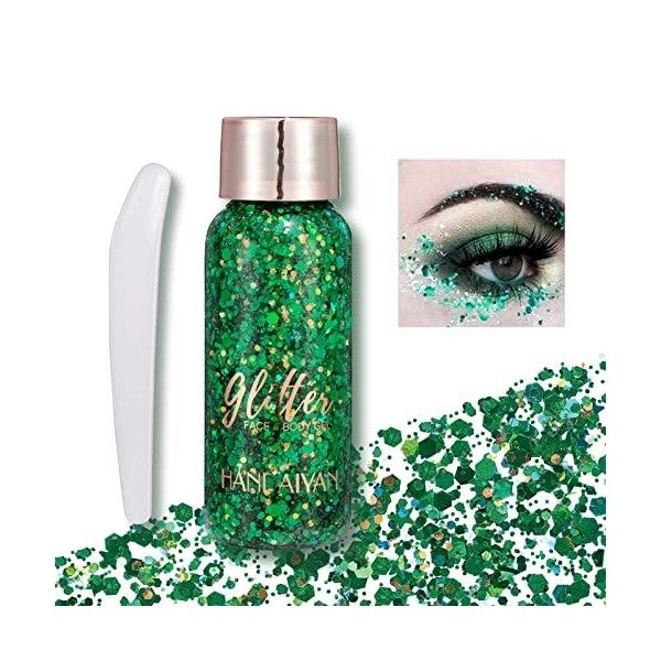 AONAT Body Glitter gel,Paillettes Visage,Mermaid Sequins Body Glitter,Liquide Fard À Paupières Glitter,For Festival Masquerad