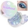 7DAYS Glitter pour le maquillage | Gel scintillant bleu holographique pour les cheveux, les yeux et les lèvres | Glitter Top 