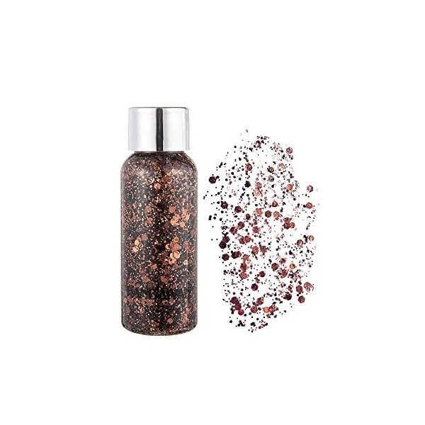 HIROCK Sparkling Chunky Glitter, Mermaid Sequins Body Glitter, Holographic Glitter Liquid Eyeshadow, Festival Glitter for Fac