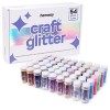 Hemway Fine Glitter - 54 x 9.6g 0.34oz Craft Glitter Shaker Set, Multi-usage assorti couleurs de paillettes pour l’artisana