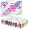 Hemway Fine Glitter - 54 x 9.6g 0.34oz Craft Glitter Shaker Set, Multi-usage assorti couleurs de paillettes pour l’artisana