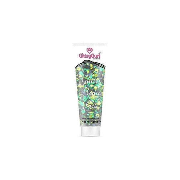 GlitzyGurl Gel cosmétique pour le visage le corps et les cheveux à paillettes holographiques Fille dorée 12 ml