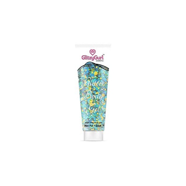 GlitzyGurl Gel cosmétique pour le visage le corps et les cheveux à paillettes holographiques Fille dorée 12 ml