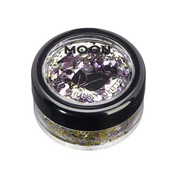 Mystique Eco Chunky Glitter de Moon Glitter biodégradable - 100% Cosmétique Bio Glitter pour visage, corps, ongles, cheveux e