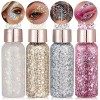 Rihsay 4 Couleurs Paillettes Visage Paillettes Maquillage Carnaval Paillette Corps Liquide Glitter Gel Paillette Festival pou