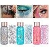 Rihsay 4 Couleurs Paillettes Visage Paillettes Maquillage Carnaval Paillette Corps Liquide Glitter Gel Paillette Festival pou