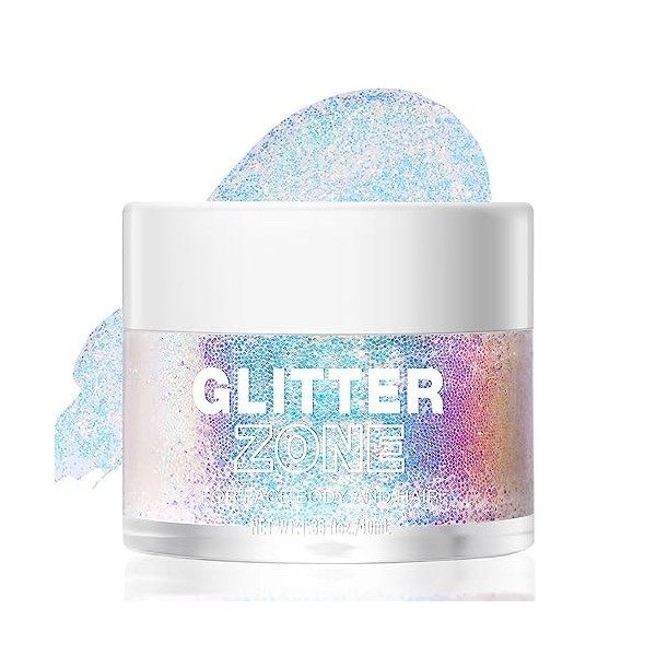 Paillettes Visage 40ml Glitter Body Gel Maquillage Festival Paillette pour Cheve Gel Paillettes Corps