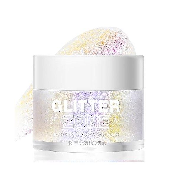 Paillettes Visage 40ml Glitter Body Gel Maquillage Festival Paillette pour Cheve Gel Paillettes Corps